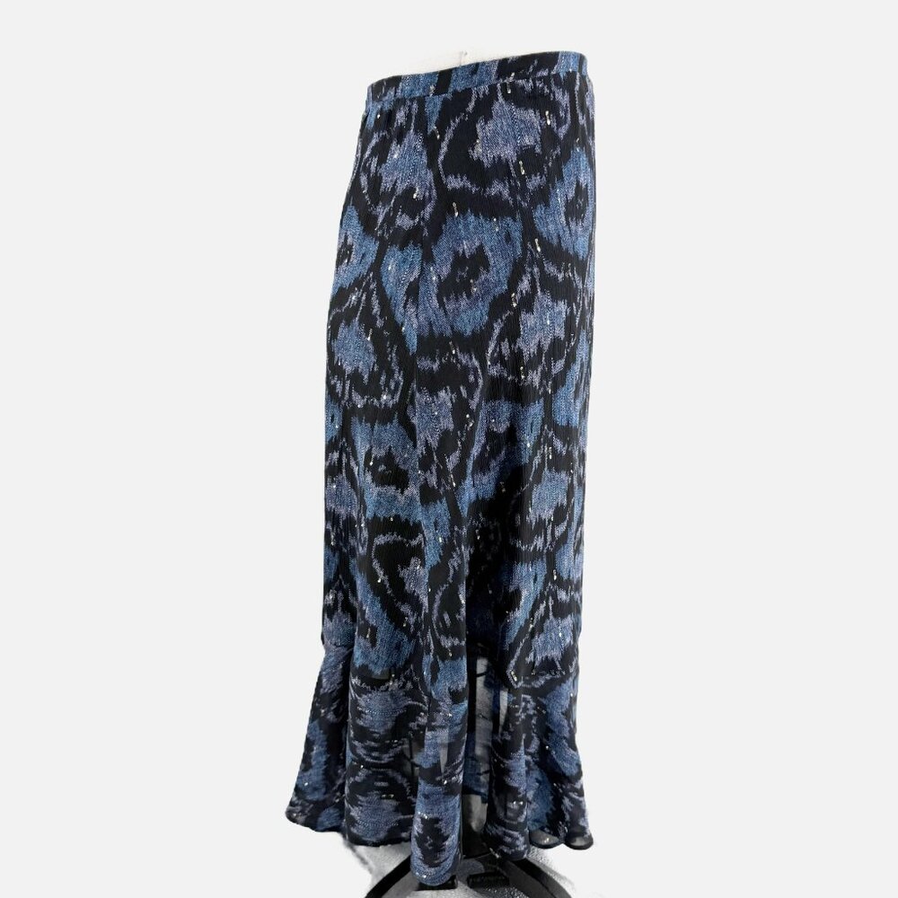 Figue Midi Skirt Wine Papas Maxime Silk Sparkly Asymmetric 4 - Picture 5 of 10